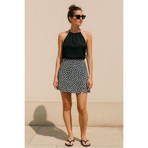 Reformation Womens Viscose Mini Skirt 4 Floral Y2K Beach Resort Travel Side slit